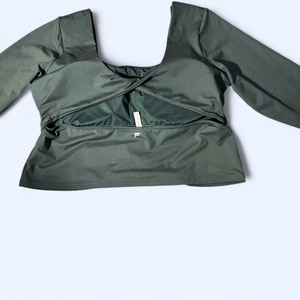 Fabletics Dark Green Women’s Twist Back Long Sleeve Top - Size XXL - Picture 7 of 8